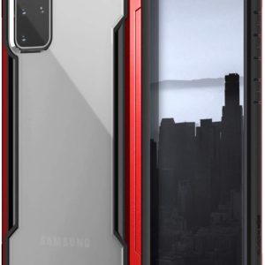X-Doria Defense Shield Series, Samsung Galaxy S20+ Phone Case - Military Grade Drop Tested, Anodized Aluminum, TPU, and Polycarbonate Protective Case for Samsung Galaxy S20+, (Red)