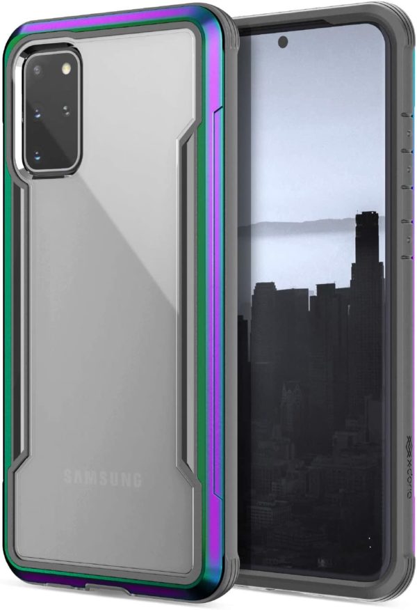 X-Doria Defense Shield Series, Samsung Galaxy S20+ Phone Case - Military Grade Drop Tested, Anodized Aluminum, TPU, and Polycarbonate Protective Case for Samsung Galaxy S20+, (Iridescent)