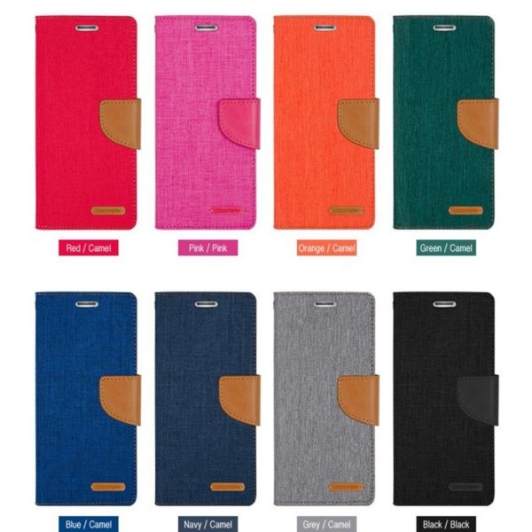 Goospery canvas diary card wallet case cover for i12 5.4/6.1/6.7
